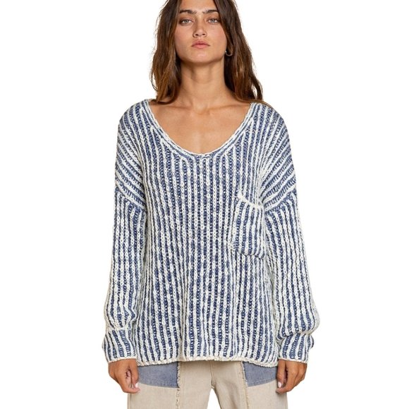 POL Clothing Blue Cozy Slouchy and Comfy Oversize Sweater - Picture 1 of 4